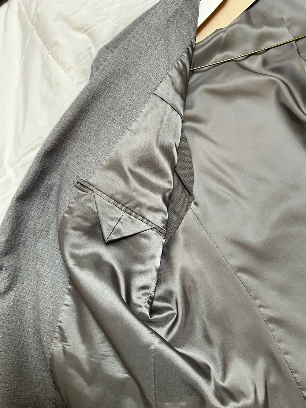 Men's Two-Piece Gray Suit Jacket & Trousers
